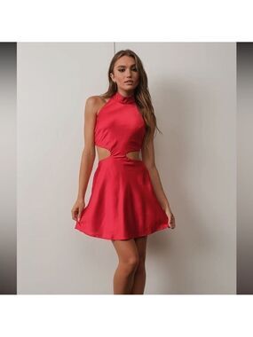 PRETTY GARBAGE Satin Cutout Dress